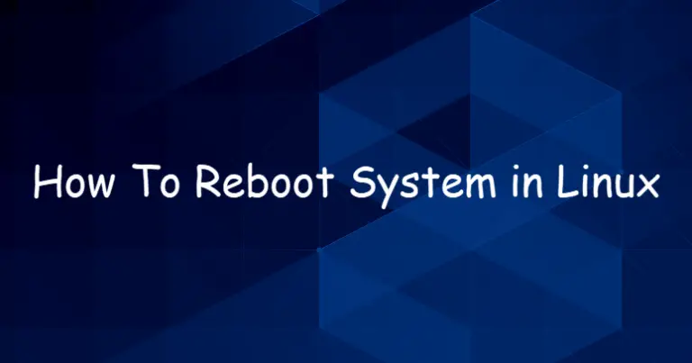 linux reboot command